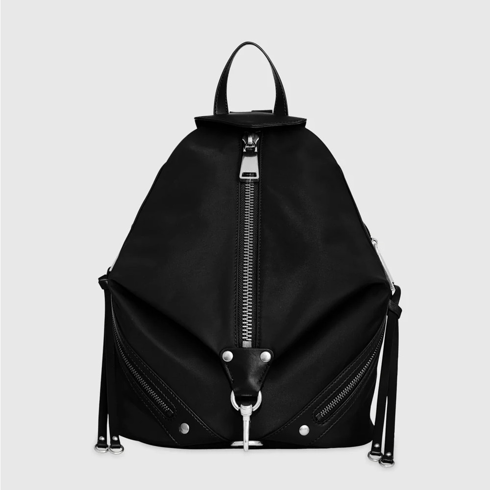 Black Nylon Medium Zip Julian Backpack